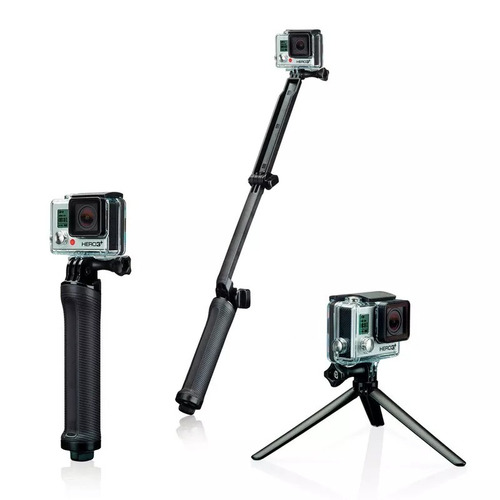 Kit Gopro Bastão 3 Formas Para Camera Action Selfie