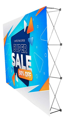 Smp - Pared Gráfica Pop Reforzada Expandible De Aluminio De 2.30 X 2.30 (m) - Fácil Transportación Y Armado, Incluye Bolsa - Display Banner Exhibe Y Comunica De Forma Eficiente