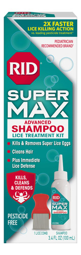 Shampoo Rid Super Max Advanced Para Eliminar Piojos, 100 Ml,