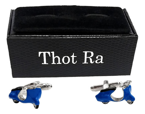 Mancuernillas Thot Ra Moto Motoneta Azul Para Camisa E-653