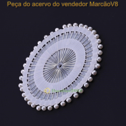 Kit Com 40 Alfinetes Brancos Para Costura Bordado Artesanato