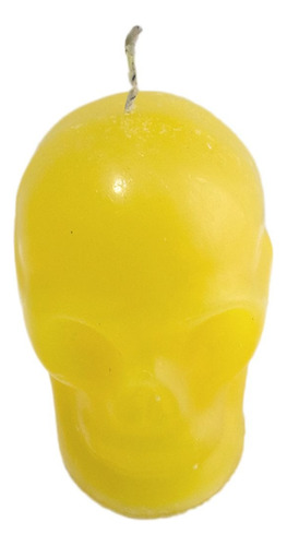 Veladora De Cráneo Grande Amarillo