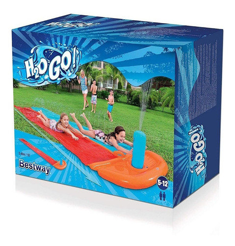 Deslizador H20go Inflable Acuatico Doble Con Rociador Cuotas