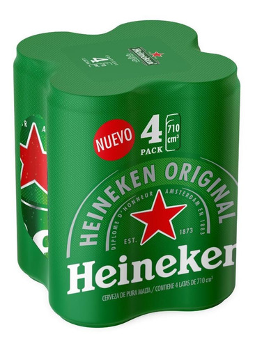 Cerveza Heineken Lata 710 Ml Pack X4 - Fullescabio Oferta