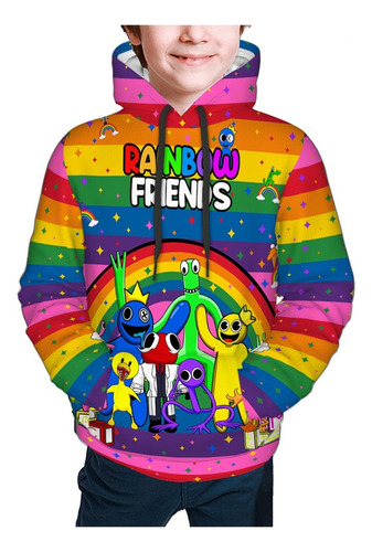 Sudaderas Con Capucha Rainbow Friends Para Niños Kawai Tenis