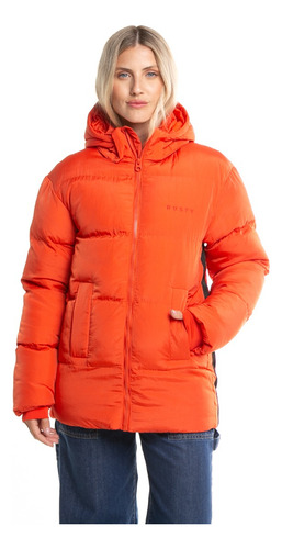 Campera De Abrigo Rusty Out Of Time Puffer Naranja Mujer