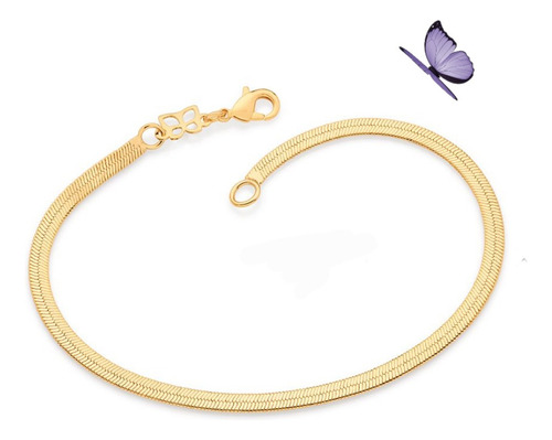 Pulseira Fio Rabo De Rato Laminado Rommanel Banhado 552031