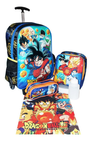 Kit Mochila Dragon Ball Infantil Rodinhas Original Clio 1h 