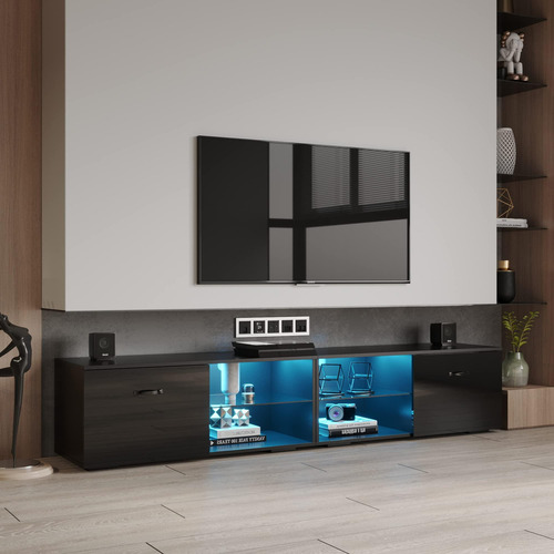 Uneeruiqy Moderno Soporte De Tv Con Luz Led Que Cambia De