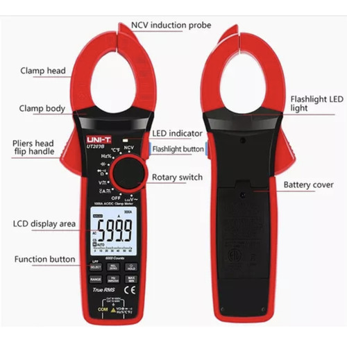 Amperimetro Tenaza Ut207b Uni-t, Tester Ac/dc, Corriente Cc