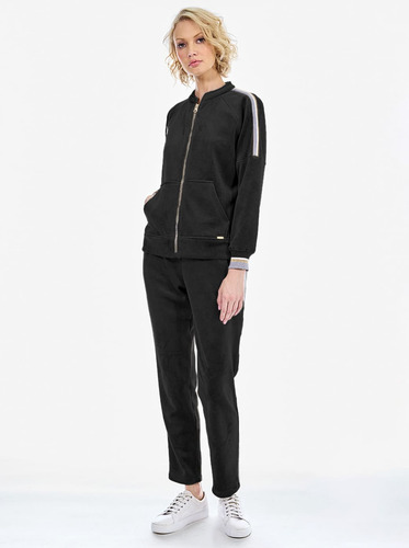 Sudadera Foley's Negra Cierre Comfort Mujer 224836