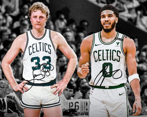 Ikonic Fotohaus Larry Bird Jayson Tatum Foto Firmada Impresi