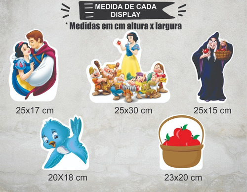 Imagem 2 de 6 de Kit Festa Displays Branca De Neve Com Bandeirinhas
