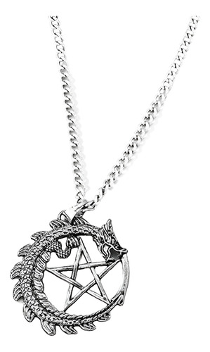Cadena Con Pentagrama En Circulo En Forma De Dragon