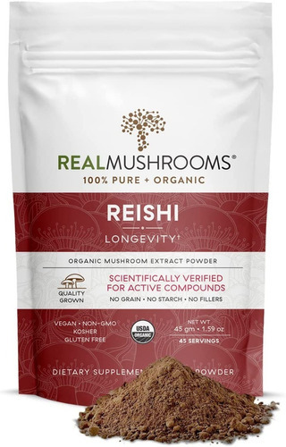 Real Mushrooms Reishi 415 Longevity 45 Servings Sabor Sin Sabor