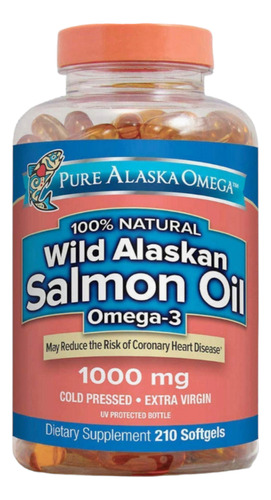 Omega 3. Aceite De Salmón 210 Cápsulas Blandas. Importadas 