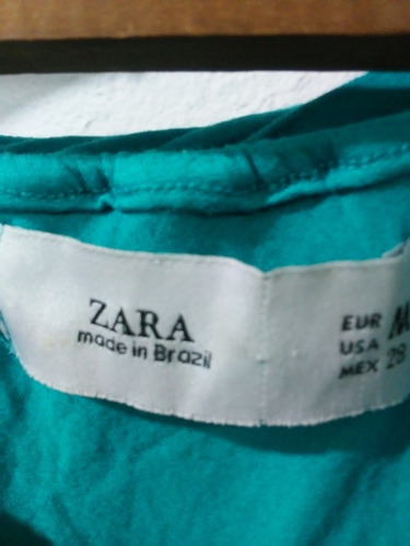 Remera Turquesa Zara. Talle M. 28. Made In Brazil