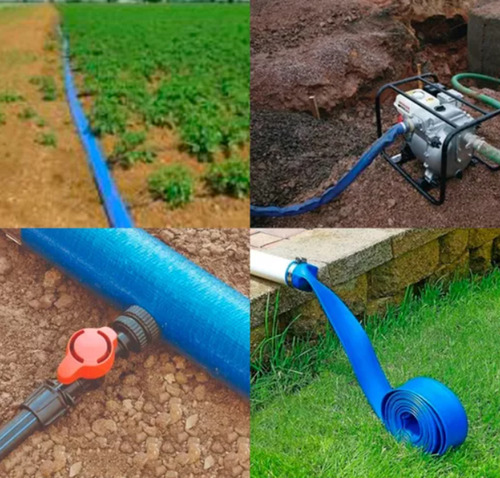 Mangueira Chata Bflex Pvc Flat Azul 2 Polegadas (rolo 50 Mt)