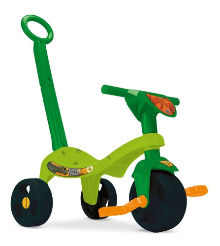 Velotrol Triciclo Tchuco Dinossauro Com  Haste  Samba Toys Cor verde