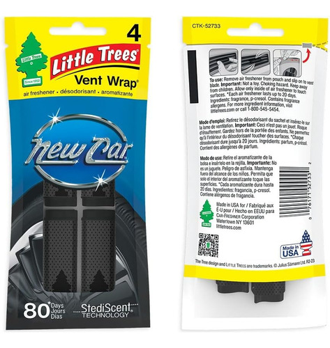 Purificador De Ar Para Carro Little Trees Vent Wrap New Car