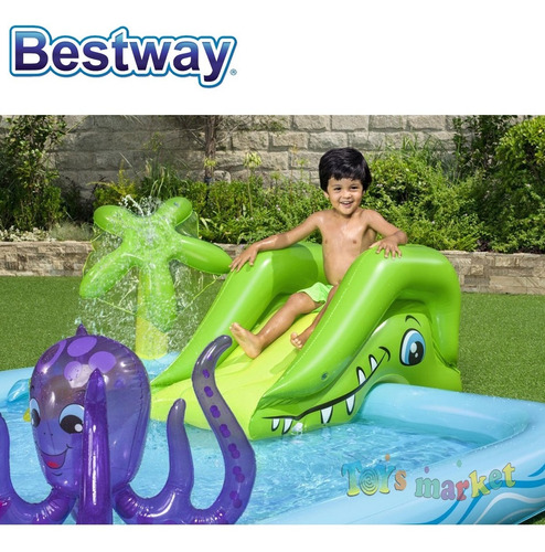 Imagen 4 de 9 de Pileta Inflable Con Tobogan Spray Pelotero Y Juegos Bestway