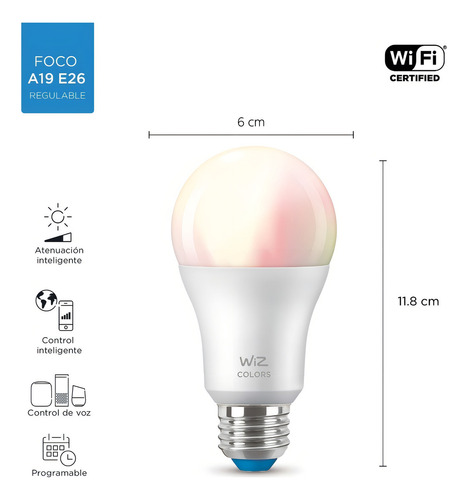 Pack X3 Focos Inteligentes Wiz + Sensor De Movimiento Luz Rgb