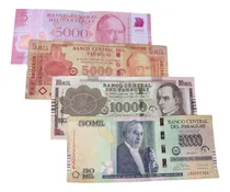 Comprar Billete De Paraguay 50,000 10,000 Y 5,000 Guaranies 4 Piezas