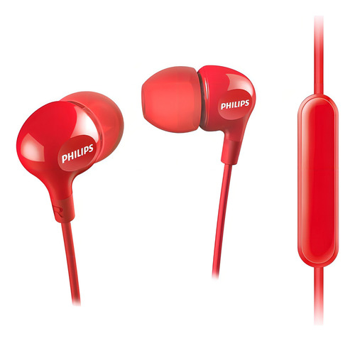 Audifono In - Ear Con Microfono Vibes Philips / She3555 Color Rojo