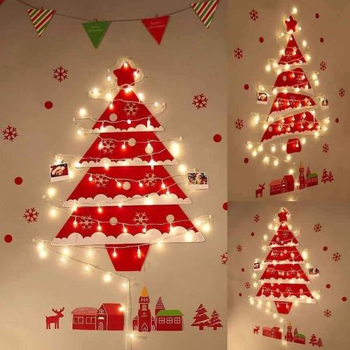 Arbol Decorativo De Pared Navidad Con Luces Para El Hogar