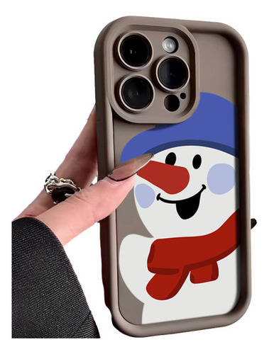 Funda De Teléfono Con Diseño De Muñeco De Nieve Navideño Par