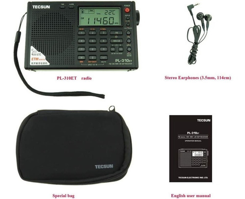 Estéreo Tecsun Pl-310et Fm / Sw / Mw / Lw Mundial De La Ba