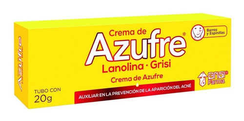 Creme de enxofre com lanolina previne o aparecimento de acne. 20g, tipo de pele propensa a espinhas e espinhas