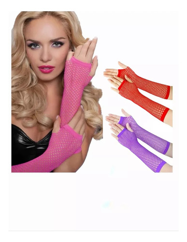 Guantes De Red Largos Nostalgia Cotillón