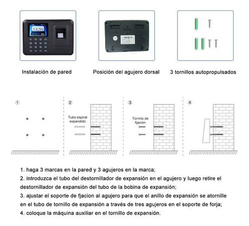 Fopnew Reloj Checador Huella Digital Dactilar Checador Biométrico