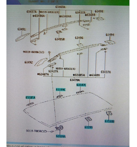 Bases O Soportes Internos Techo Fortuner 2007