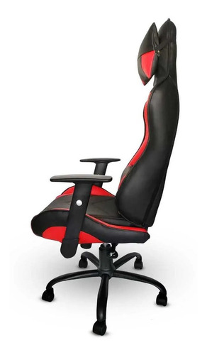 Imagen 2 de 2 de Silla de escritorio MRB DG gamer pro basic gamer negra y roja con tapizado de cuero sintético