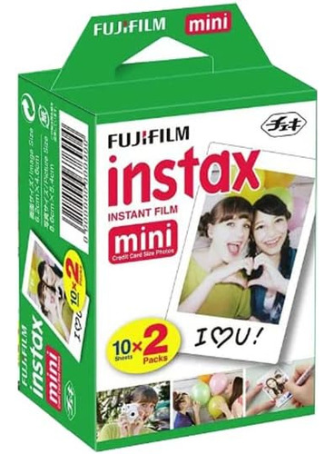 Fujifilm Instax Mini Película Instantánea (blanco) Para Cámaras Fujifilm Mini 8 Y Mini 9 Con Paño De Microfibra De Quality Photo (20 Hojas De Película)
