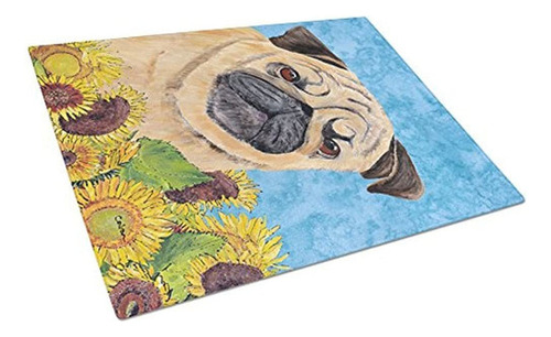 Carolines Treasures Sc9068lcb Pug Tablero De Corte De Vidrio