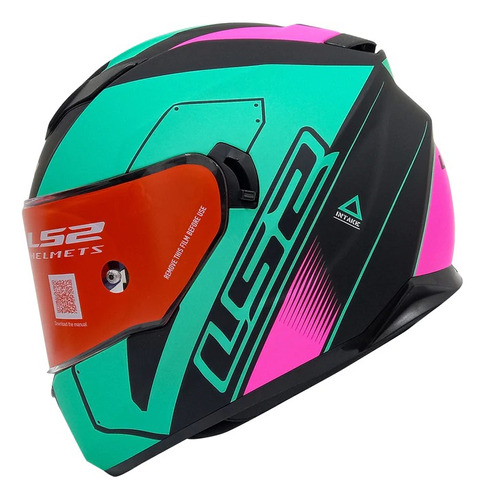 Casco Para Moto Stash Negro Turquesa