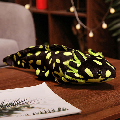 Almohada De Peluche Axolotl Realista Axolotl De Verde