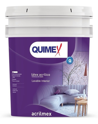 Latex Acrilico Interior Acrilmex 10 Litros Quimex