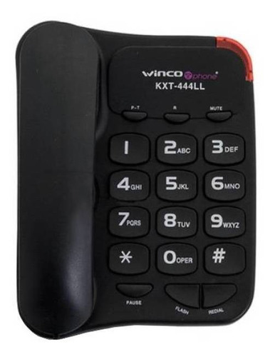 Imagen 1 de 2 de Teléfono fijo Winco KXT-444LL negro