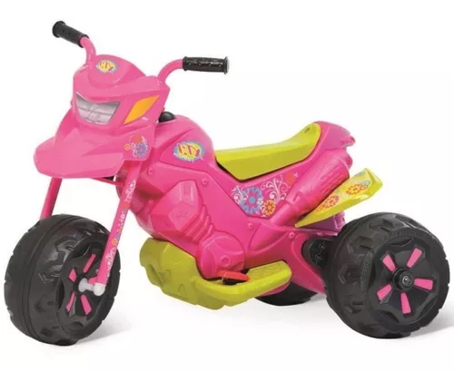 Moto eletrica xt3 infantil de 6v para meninas bandeirante em