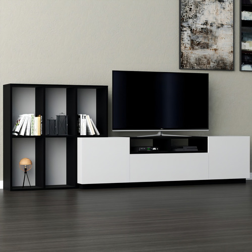 Modular - Centro De Entretenimientos - Mesa Lcd Led - Living Color Negro