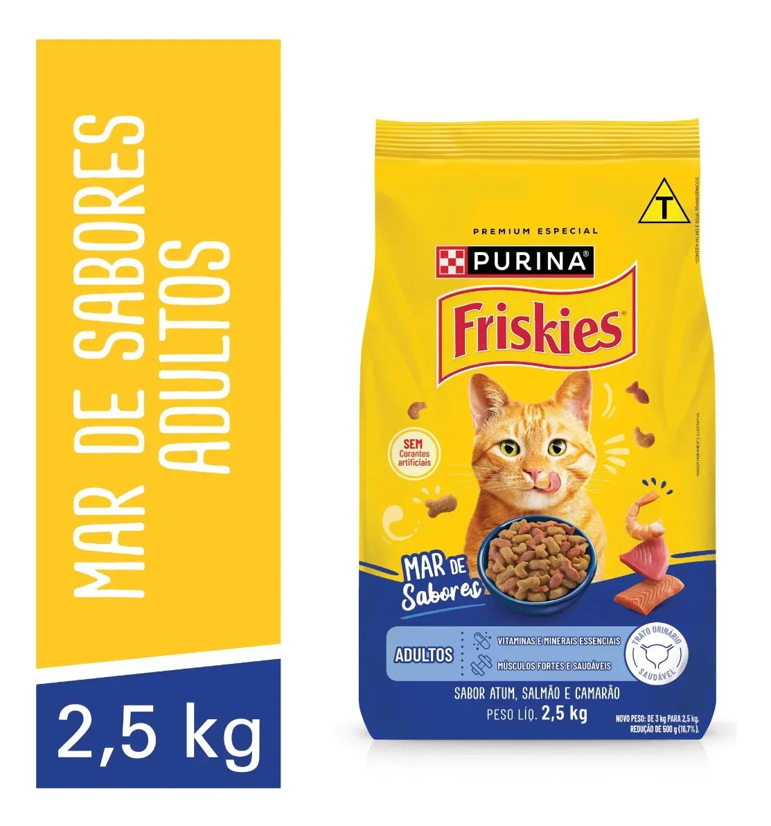 Ração Seca Friskies Gato Adulto Mar Sabores 2.5kg