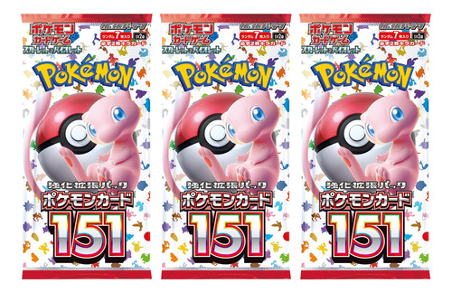 (3 Paquetes) Juego De Cartas Pokemon Japonés 151 Sv2a Boost