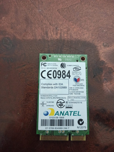 Tarjeta De Red Wpan Dell Latitude E6500 (Usado)