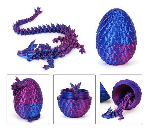 Dragon Articulado Y Huevo Impreso En 3d