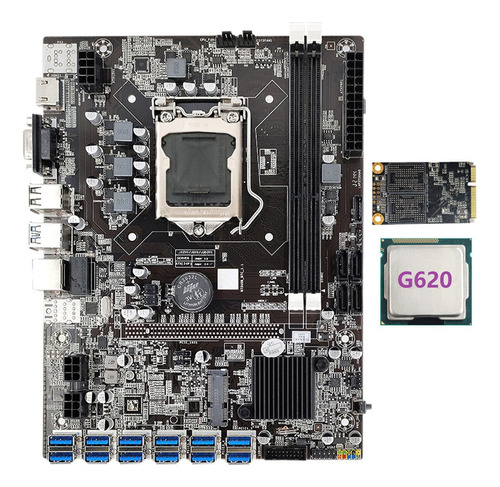 Placa Base B75 Eth Mining Lga1155, Adaptador 12xpcie A Usb+g