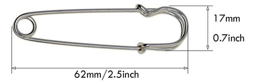 6 X 50 Piezas Broches De Seguridad Metal Pinza Sujeción